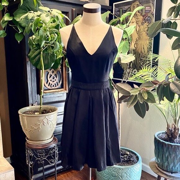 Revolve little black dress swing skirting - Picture 3 of 14